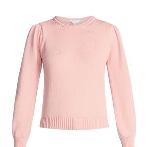 Time and Tru Pastel Pink Puff Shoulder Crewneck Sweater NWT